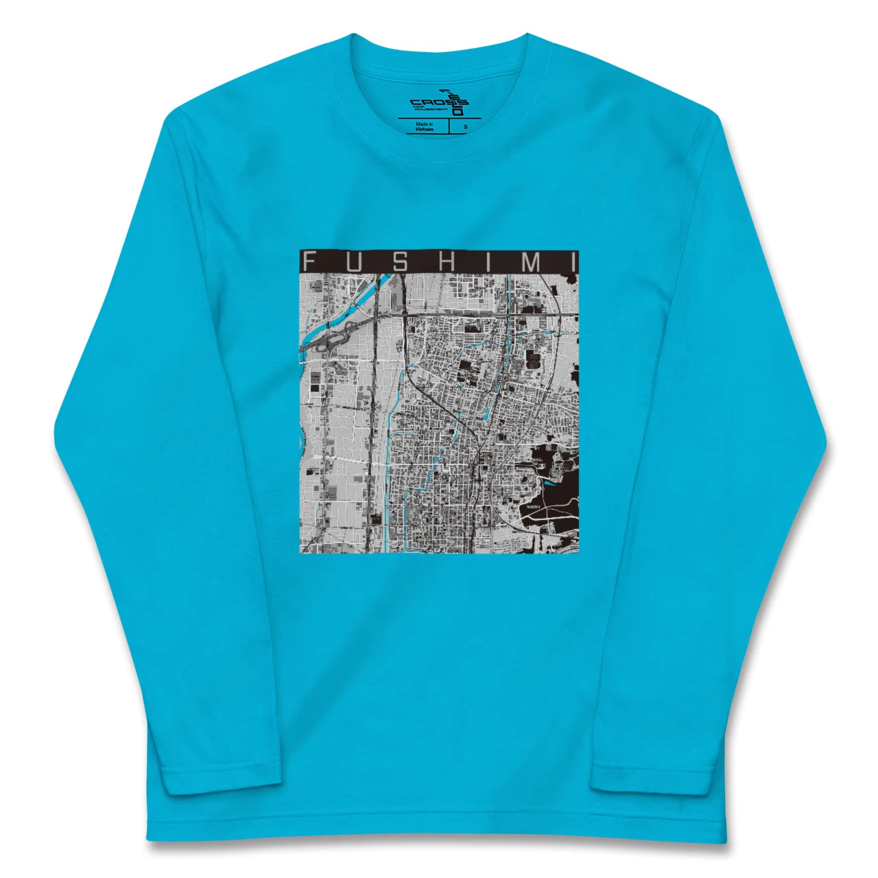 【伏見(京都府)】地図柄ロングスリーブTシャツ