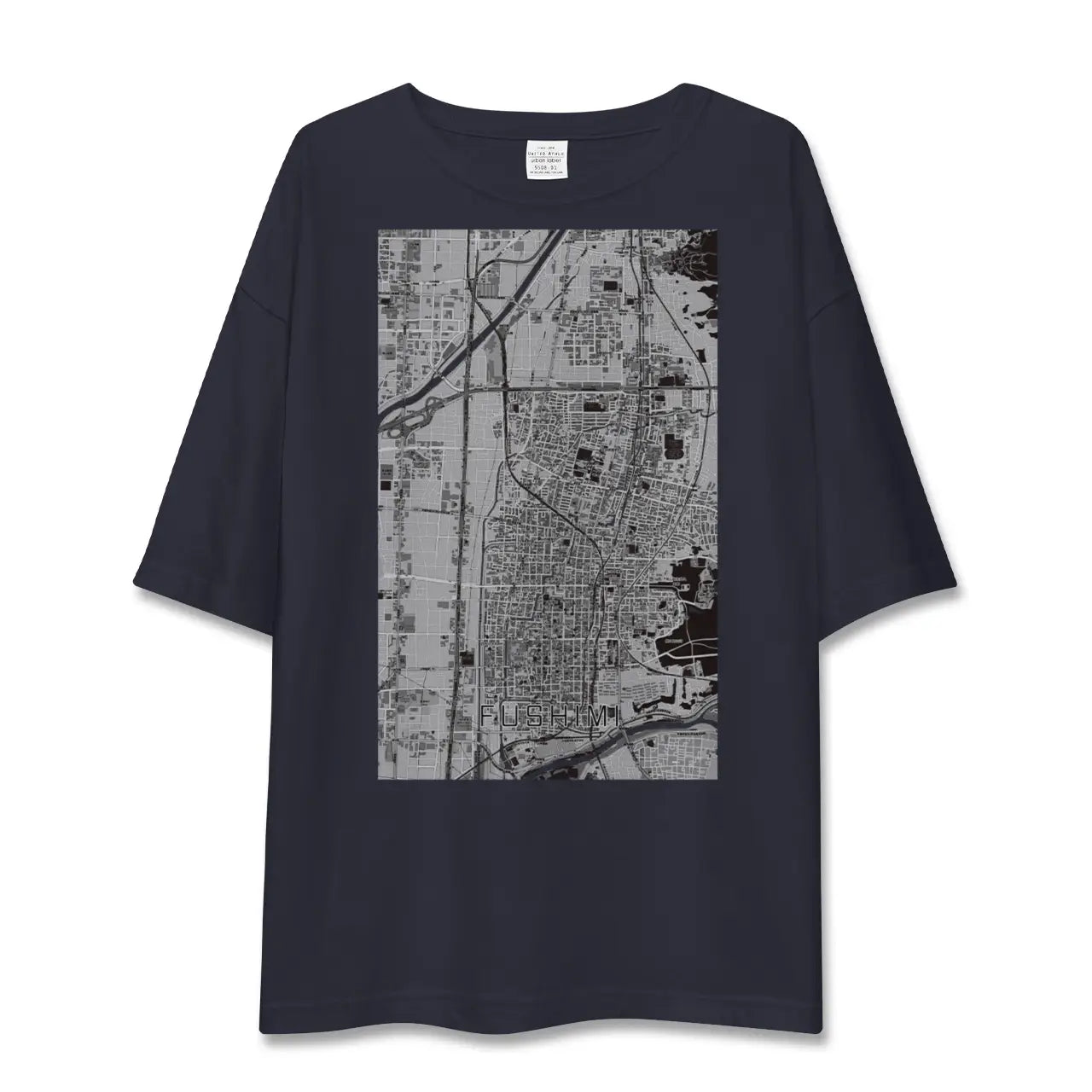 【伏見(京都府)】地図柄ビッグシルエットTシャツ