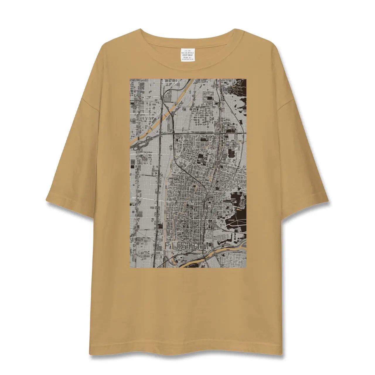 【伏見(京都府)】地図柄ビッグシルエットTシャツ