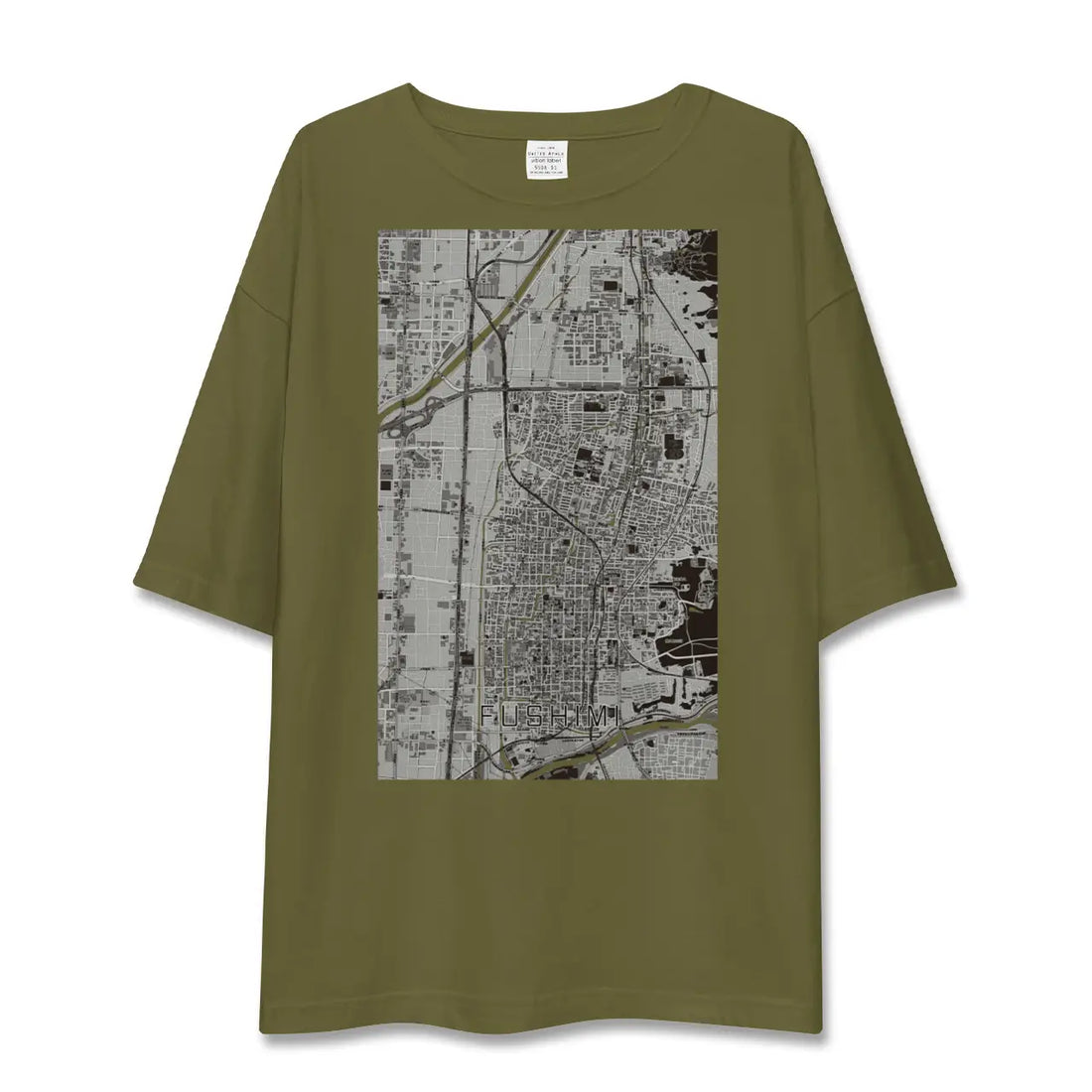 【伏見(京都府)】地図柄ビッグシルエットTシャツ