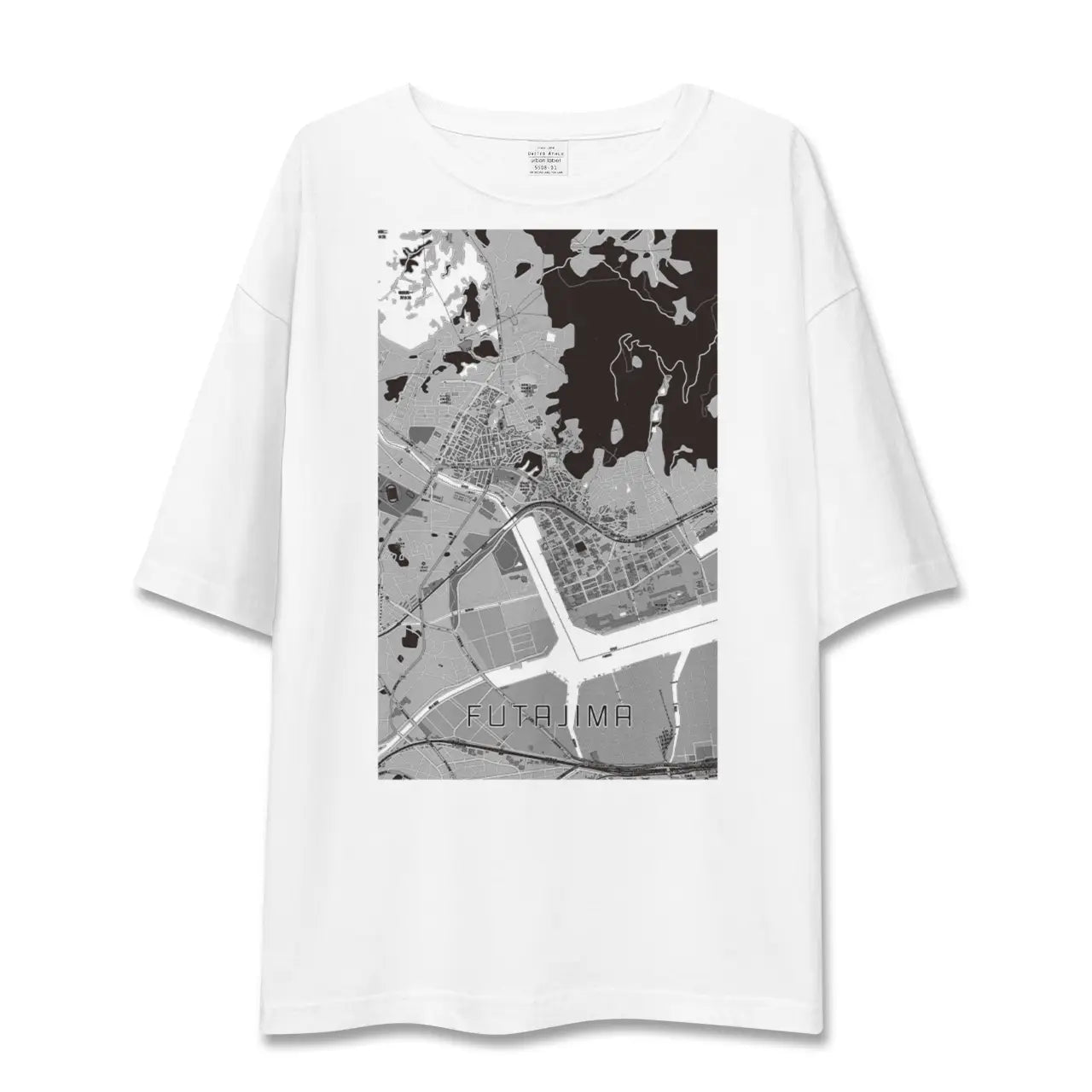 【二島(福岡県)】地図柄ビッグシルエットTシャツ