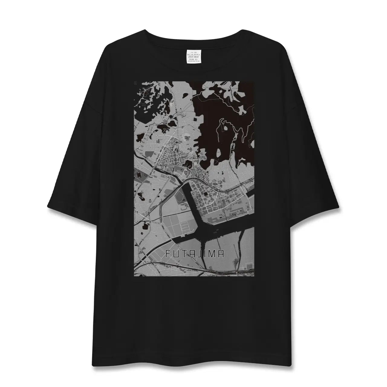 【二島(福岡県)】地図柄ビッグシルエットTシャツ