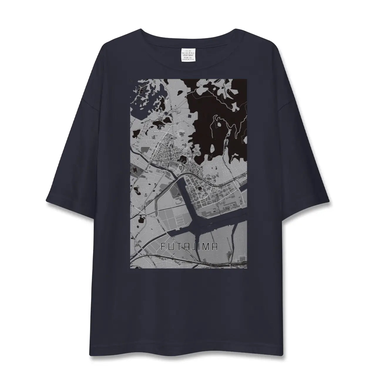 【二島(福岡県)】地図柄ビッグシルエットTシャツ