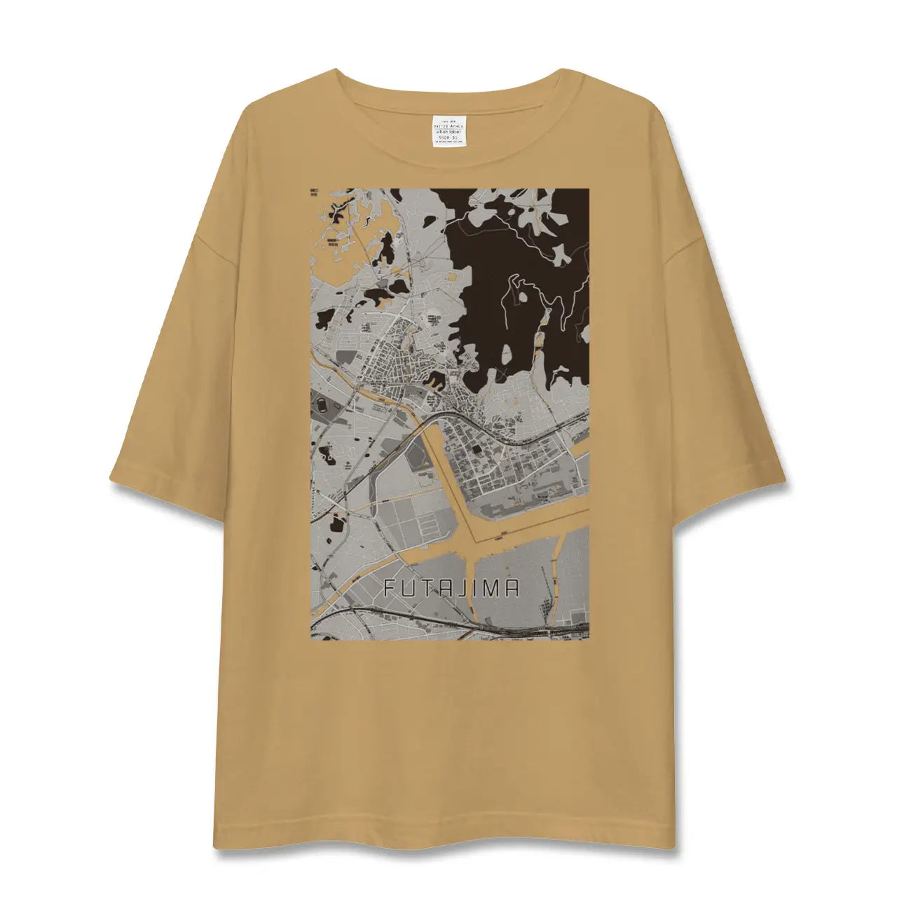 【二島(福岡県)】地図柄ビッグシルエットTシャツ