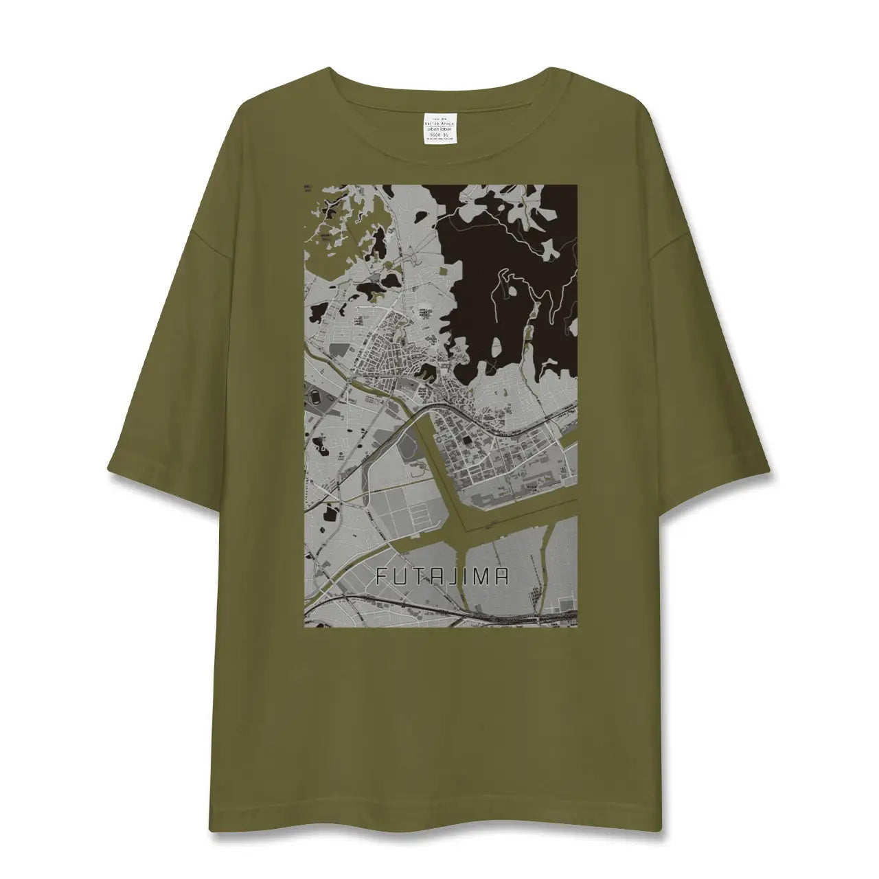 【二島(福岡県)】地図柄ビッグシルエットTシャツ