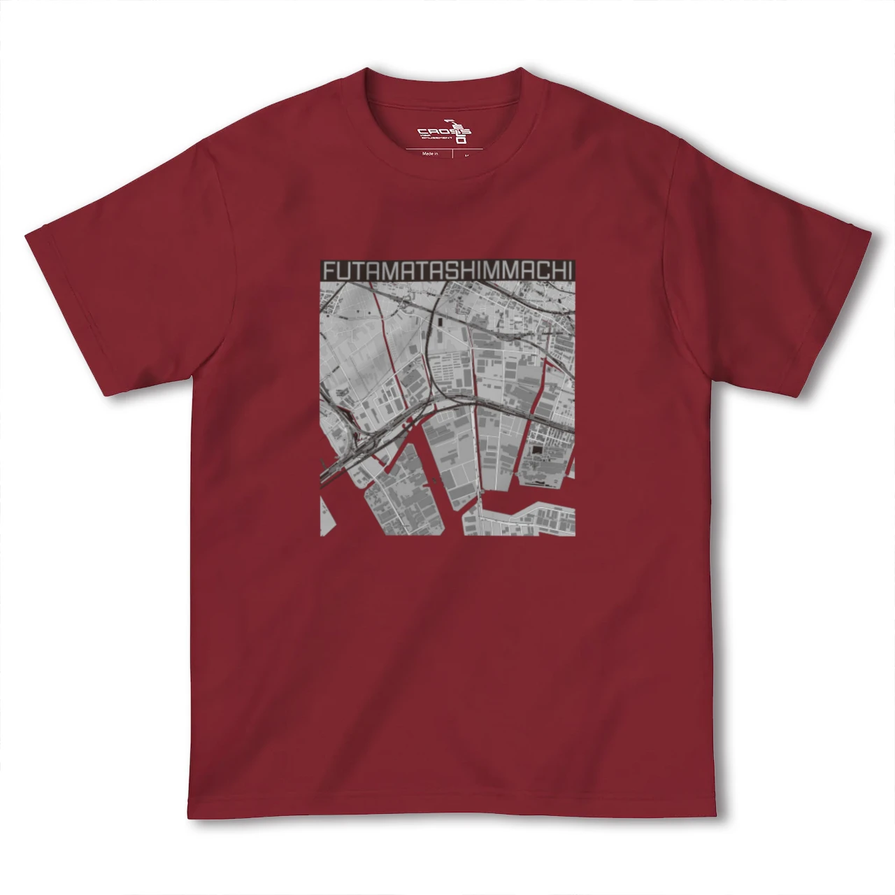【二俣新町(千葉県)】地図柄ヘビーウェイトTシャツ