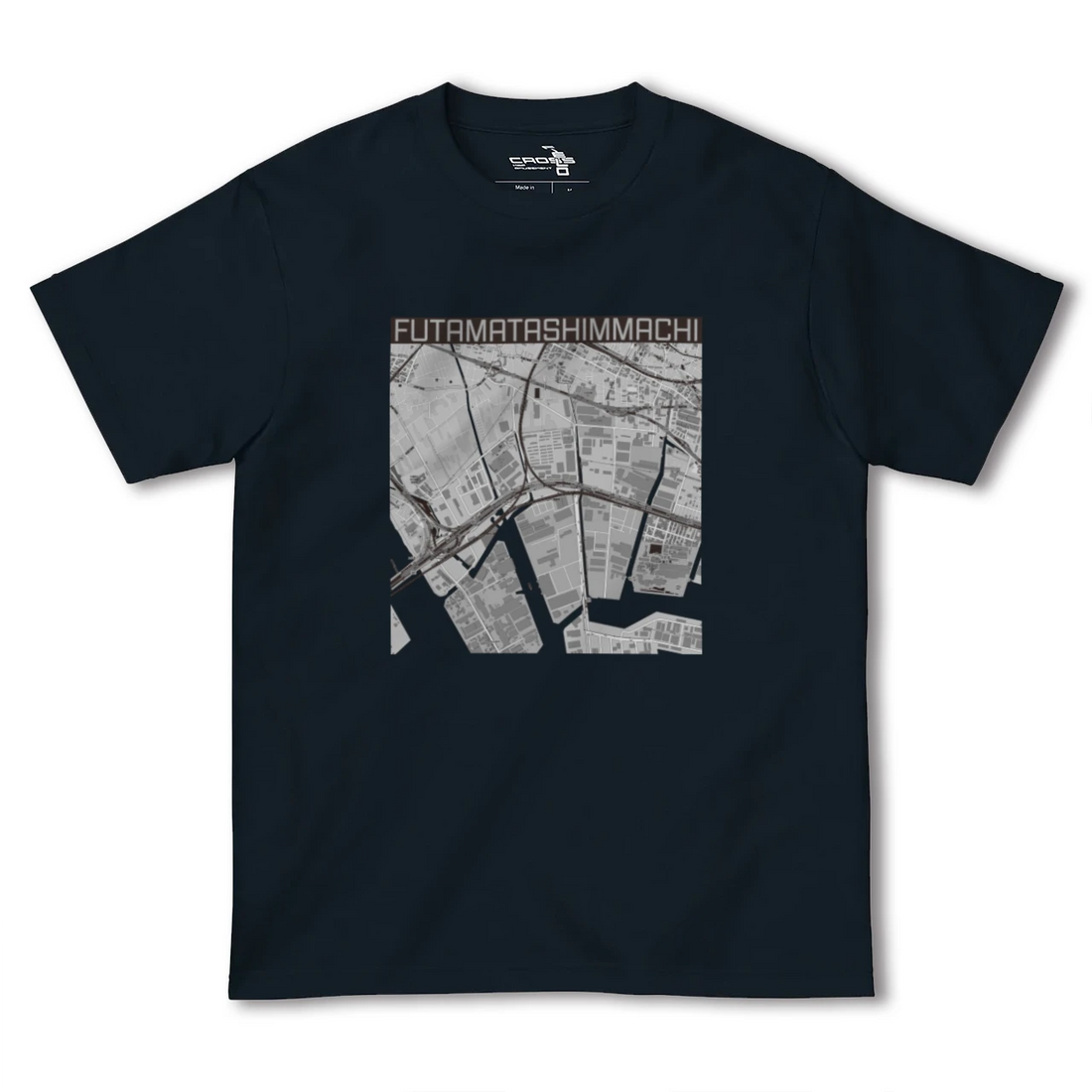 【二俣新町(千葉県)】地図柄ヘビーウェイトTシャツ