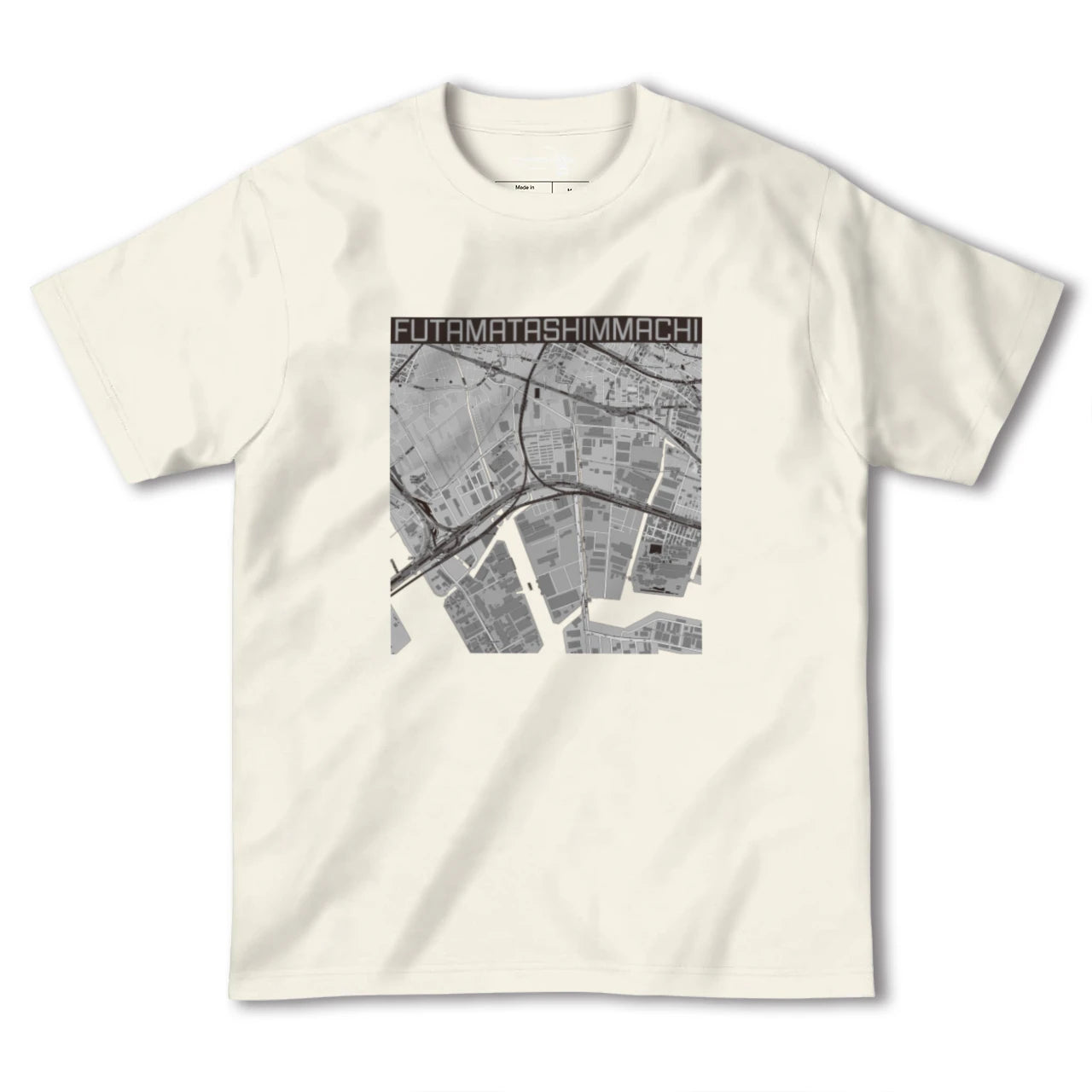 【二俣新町(千葉県)】地図柄ヘビーウェイトTシャツ