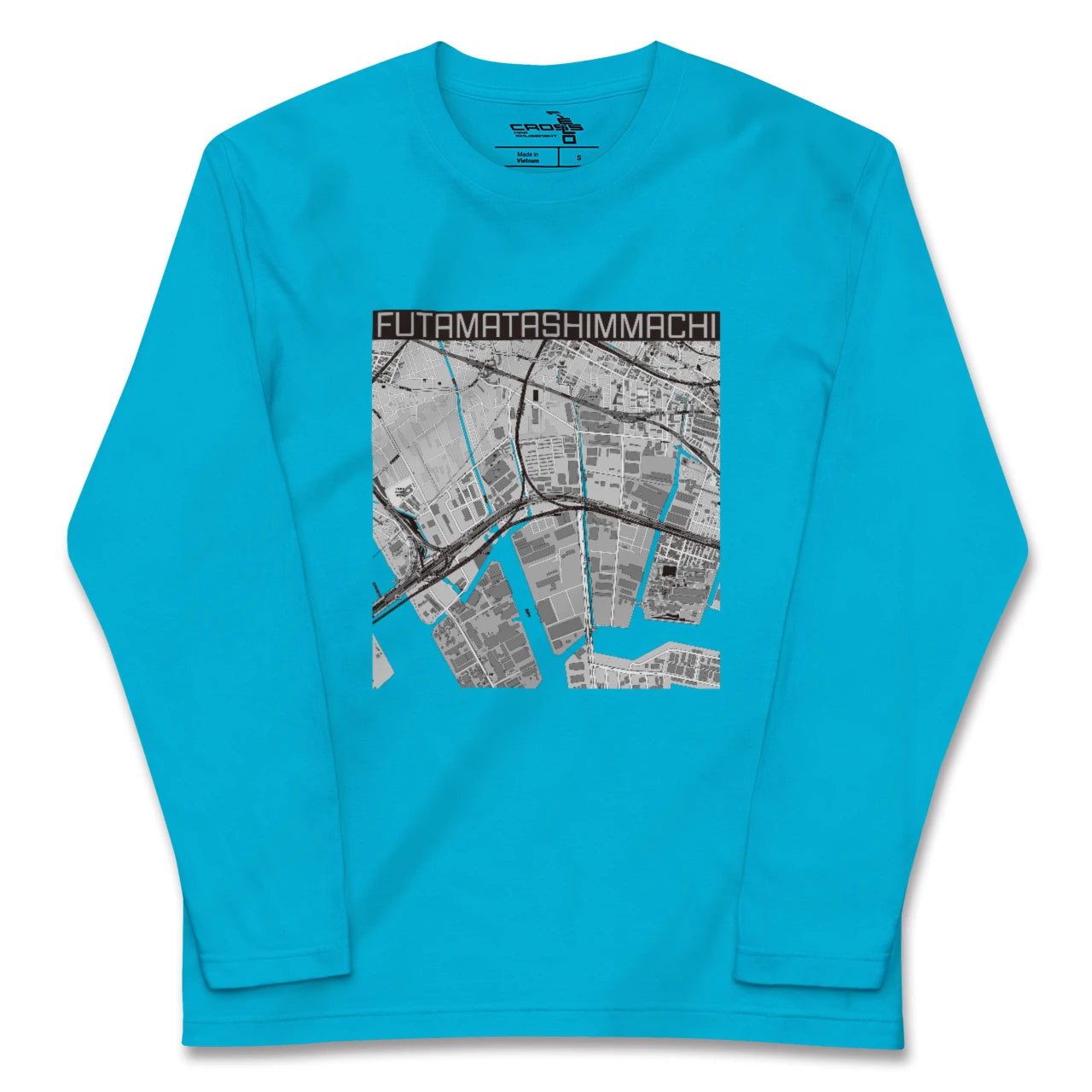 【二俣新町(千葉県)】地図柄ロングスリーブTシャツ