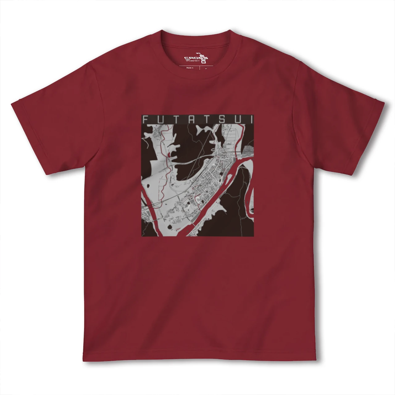 【二ツ井(秋田県)】地図柄ヘビーウェイトTシャツ