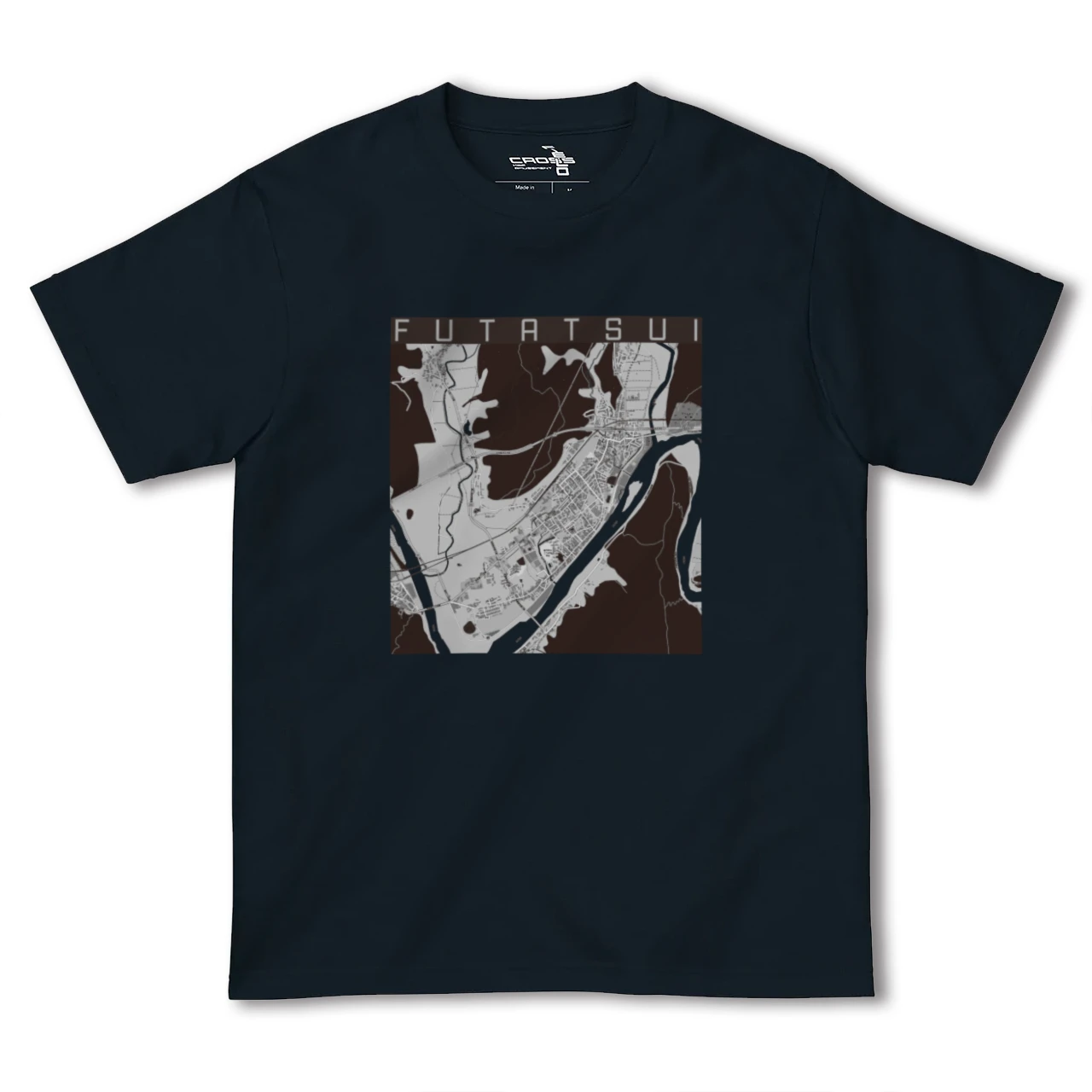【二ツ井(秋田県)】地図柄ヘビーウェイトTシャツ