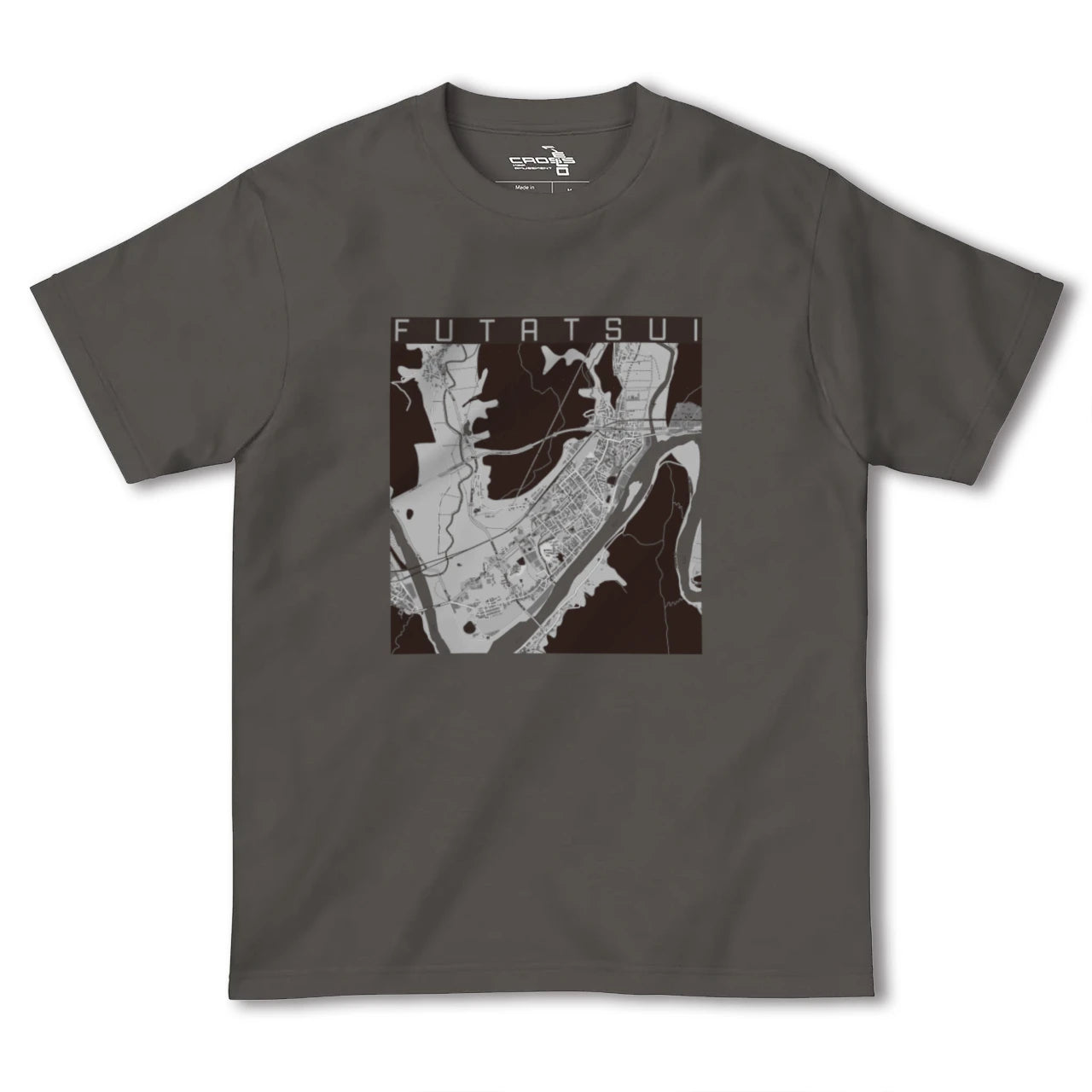 【二ツ井(秋田県)】地図柄ヘビーウェイトTシャツ