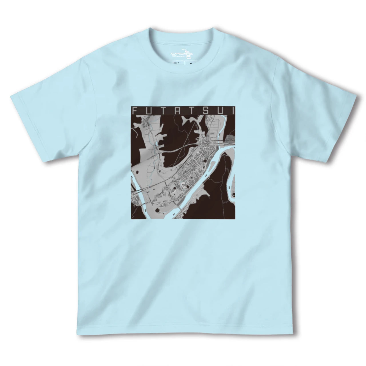 【二ツ井(秋田県)】地図柄ヘビーウェイトTシャツ