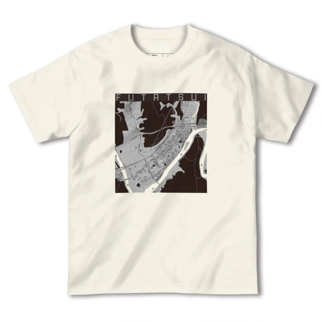 【二ツ井(秋田県)】地図柄ヘビーウェイトTシャツ