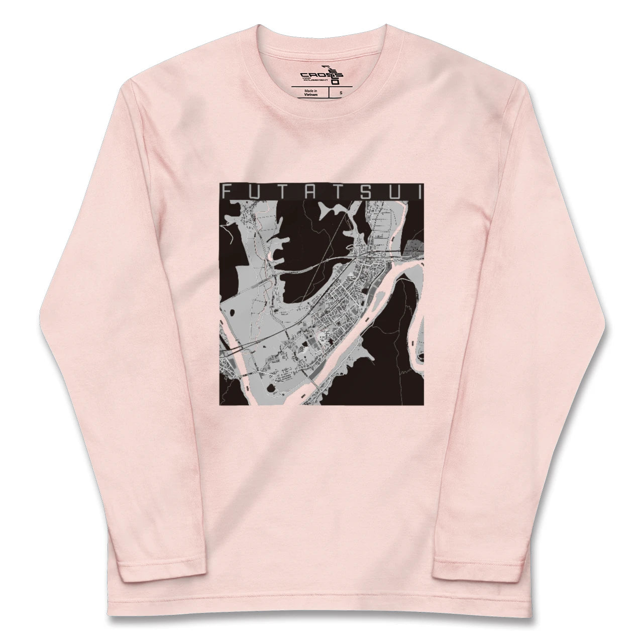 【二ツ井(秋田県)】地図柄ロングスリーブTシャツ