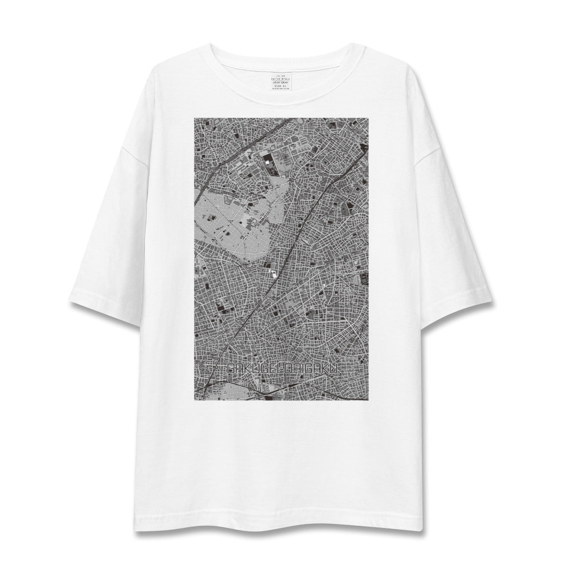 【学芸大学(東京都)】地図柄ビッグシルエットTシャツ