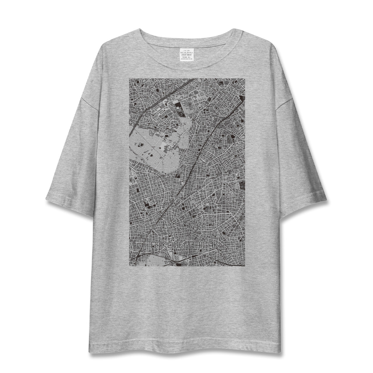 【学芸大学(東京都)】地図柄ビッグシルエットTシャツ
