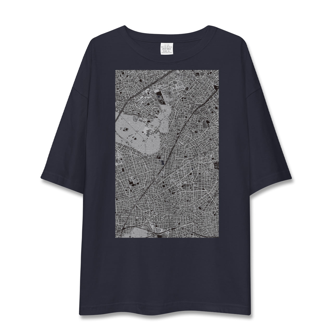 【学芸大学(東京都)】地図柄ビッグシルエットTシャツ