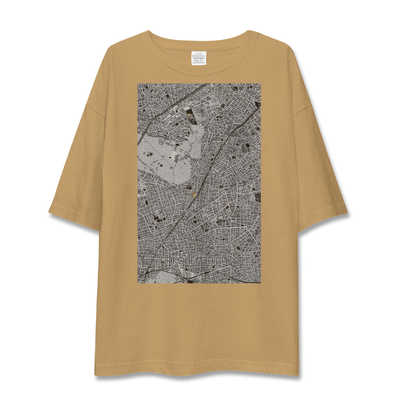 【学芸大学(東京都)】地図柄ビッグシルエットTシャツ