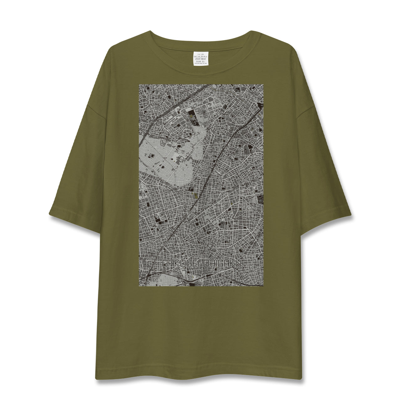 【学芸大学(東京都)】地図柄ビッグシルエットTシャツ