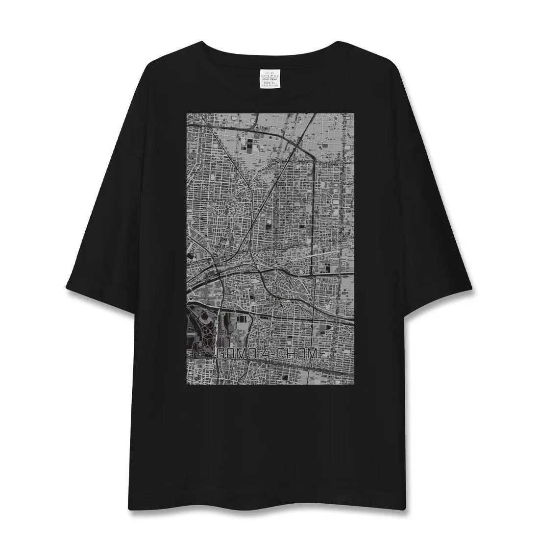 【蒲生四丁目(大阪府)】地図柄ビッグシルエットTシャツ