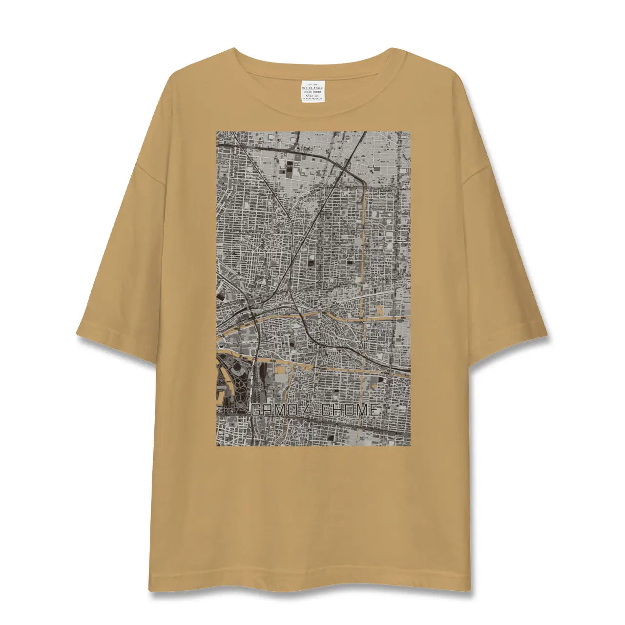 【蒲生四丁目(大阪府)】地図柄ビッグシルエットTシャツ