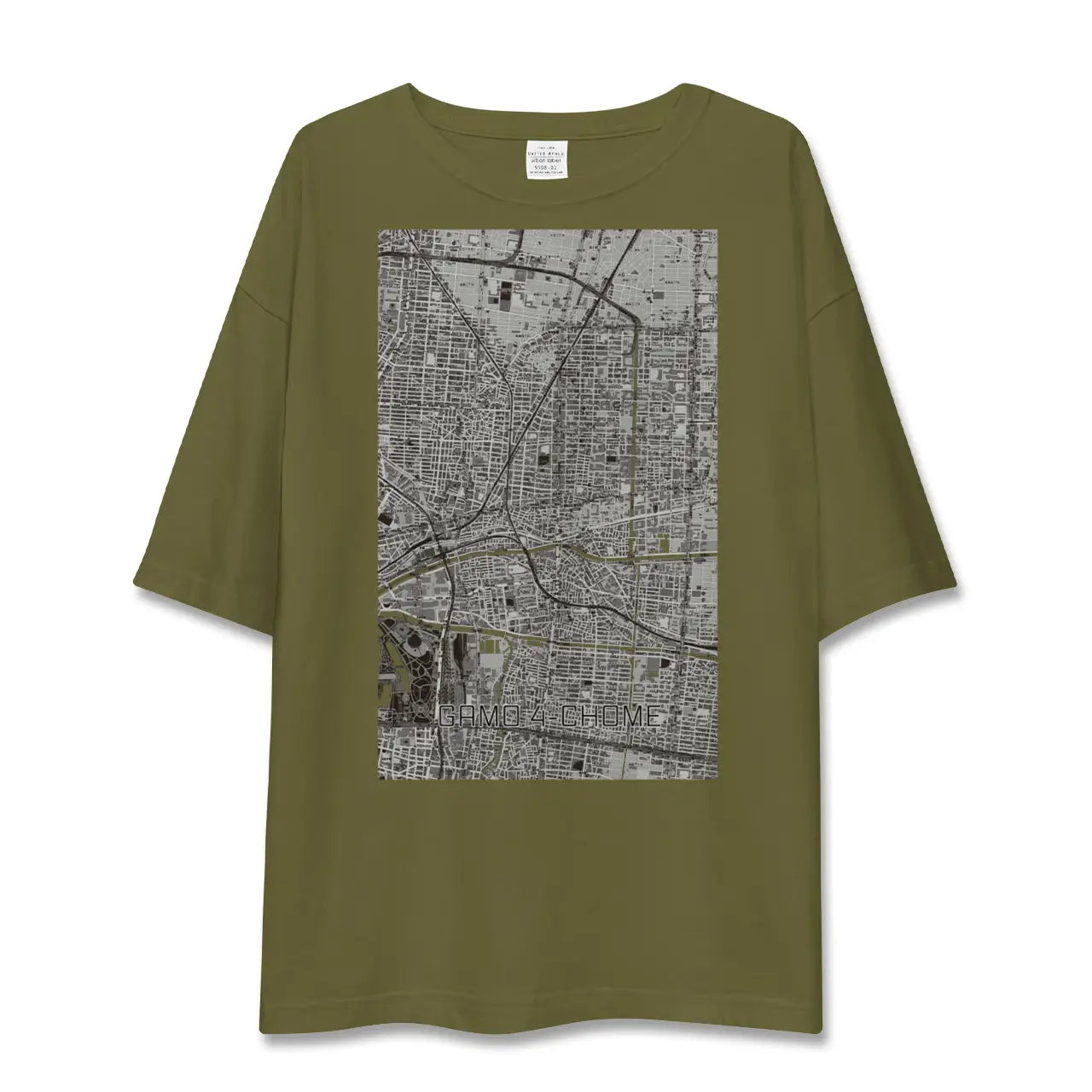 【蒲生四丁目(大阪府)】地図柄ビッグシルエットTシャツ