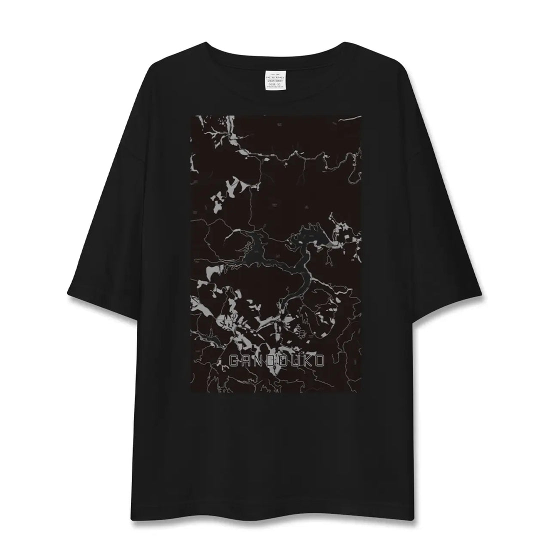 【岩洞湖(岩手県)】地図柄ビッグシルエットTシャツ