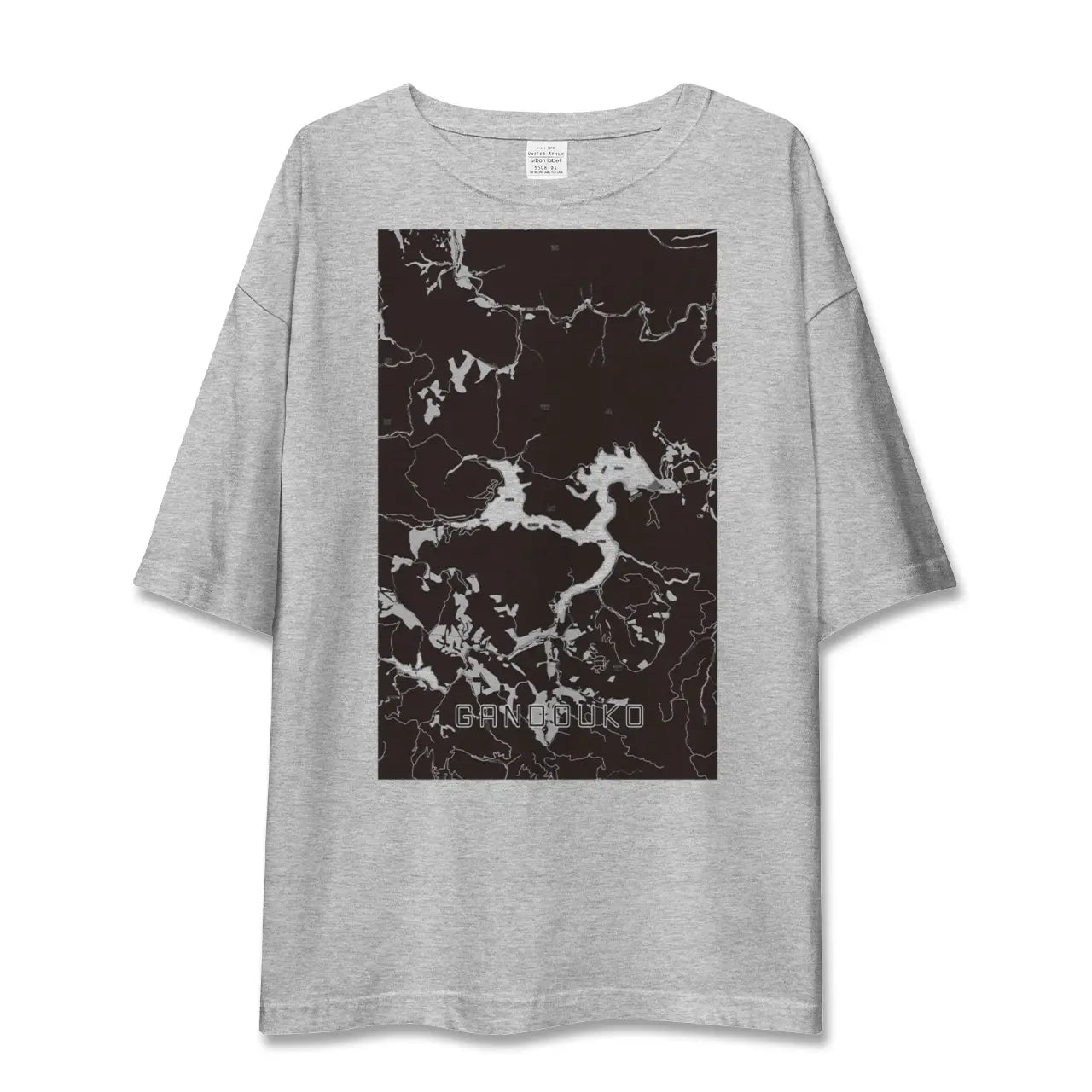 【岩洞湖(岩手県)】地図柄ビッグシルエットTシャツ