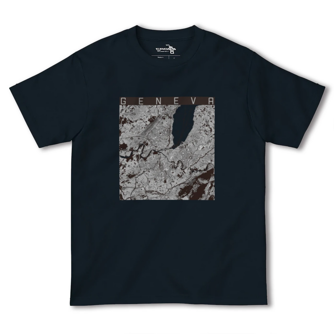 【ジュネーヴ(スイス)】地図柄ヘビーウェイトTシャツ