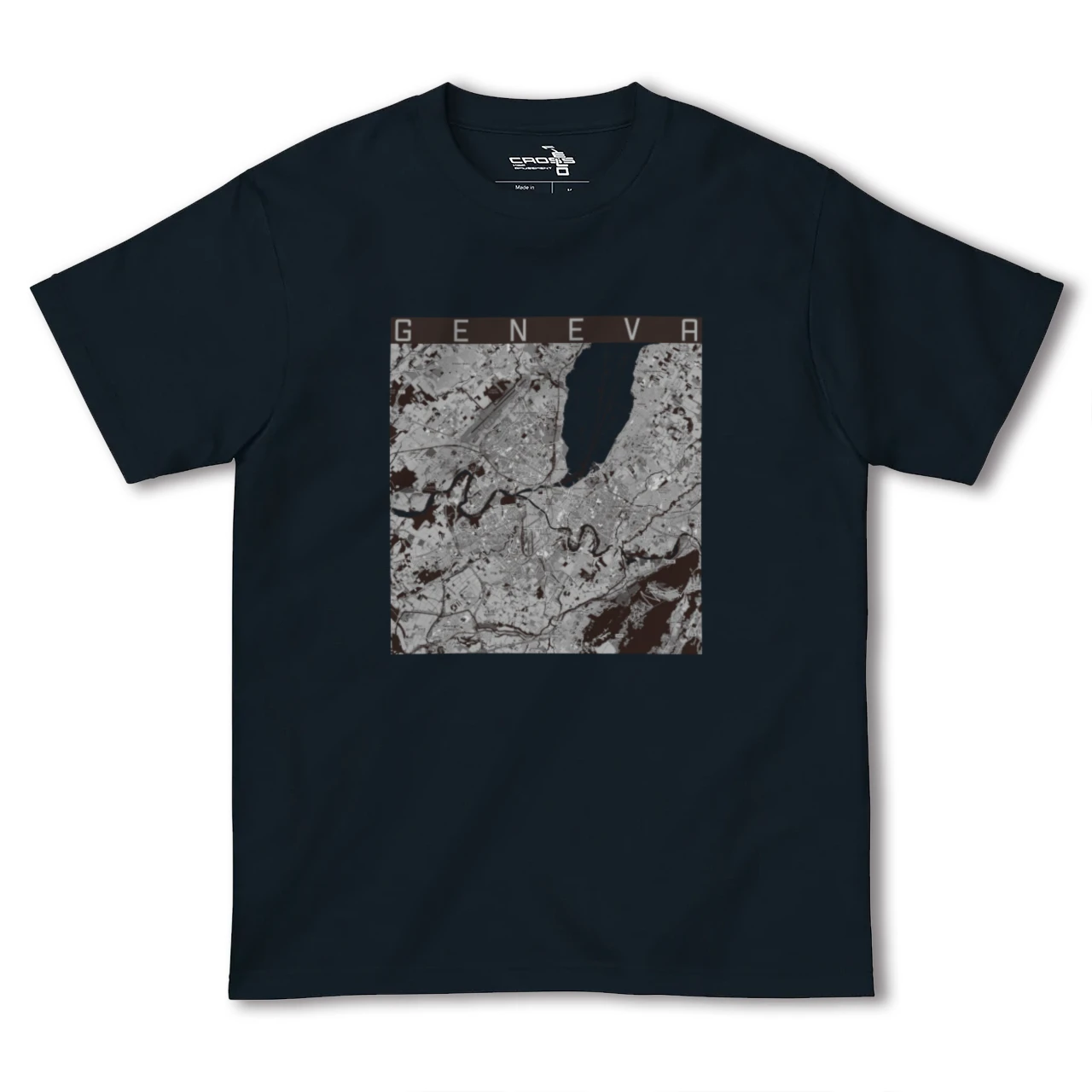 【ジュネーヴ(スイス)】地図柄ヘビーウェイトTシャツ