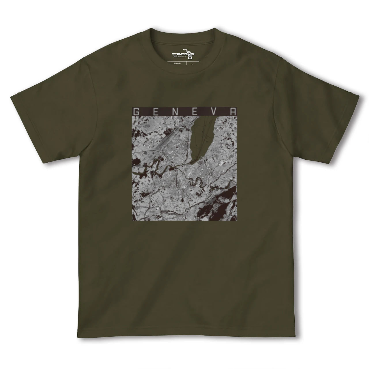 【ジュネーヴ(スイス)】地図柄ヘビーウェイトTシャツ