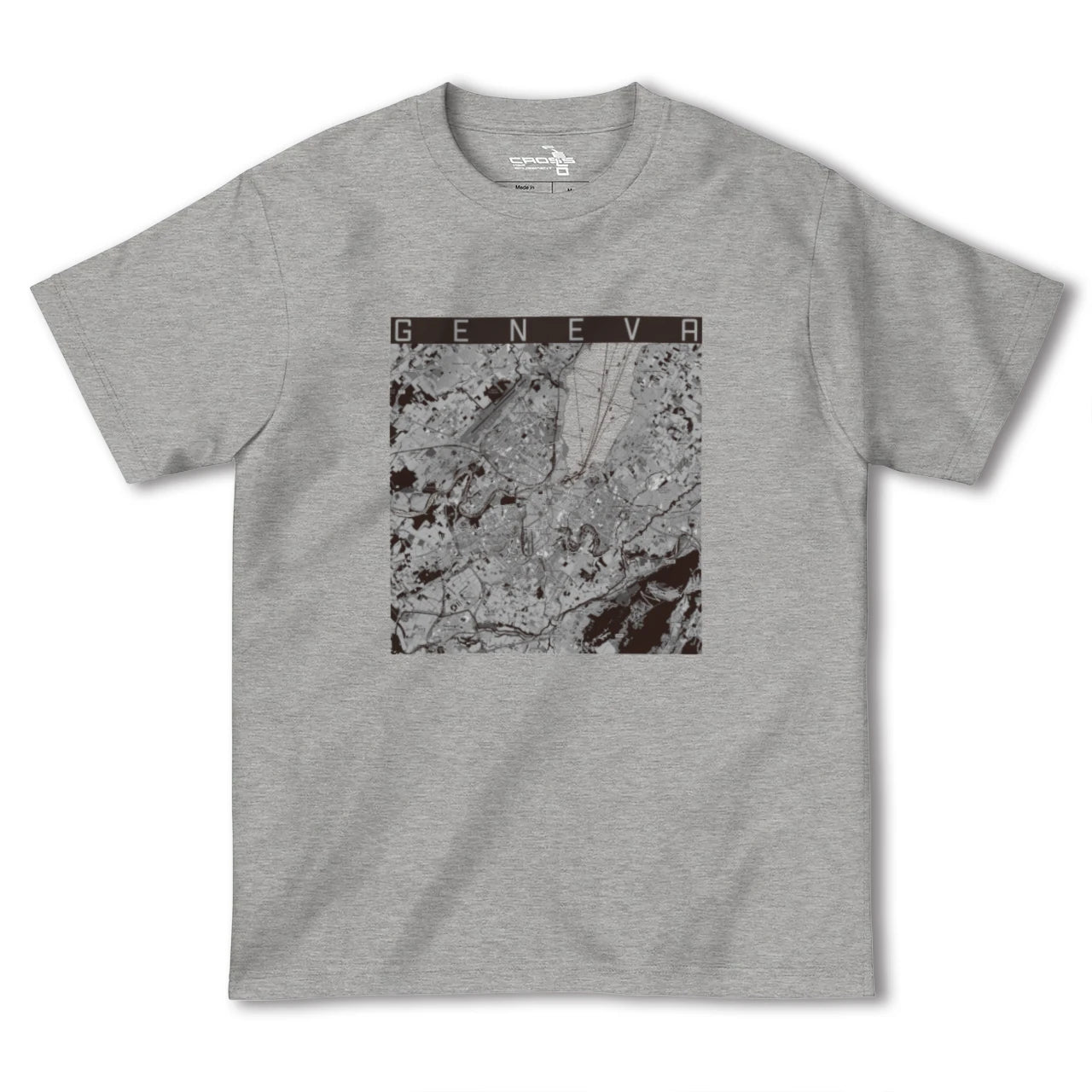 【ジュネーヴ(スイス)】地図柄ヘビーウェイトTシャツ