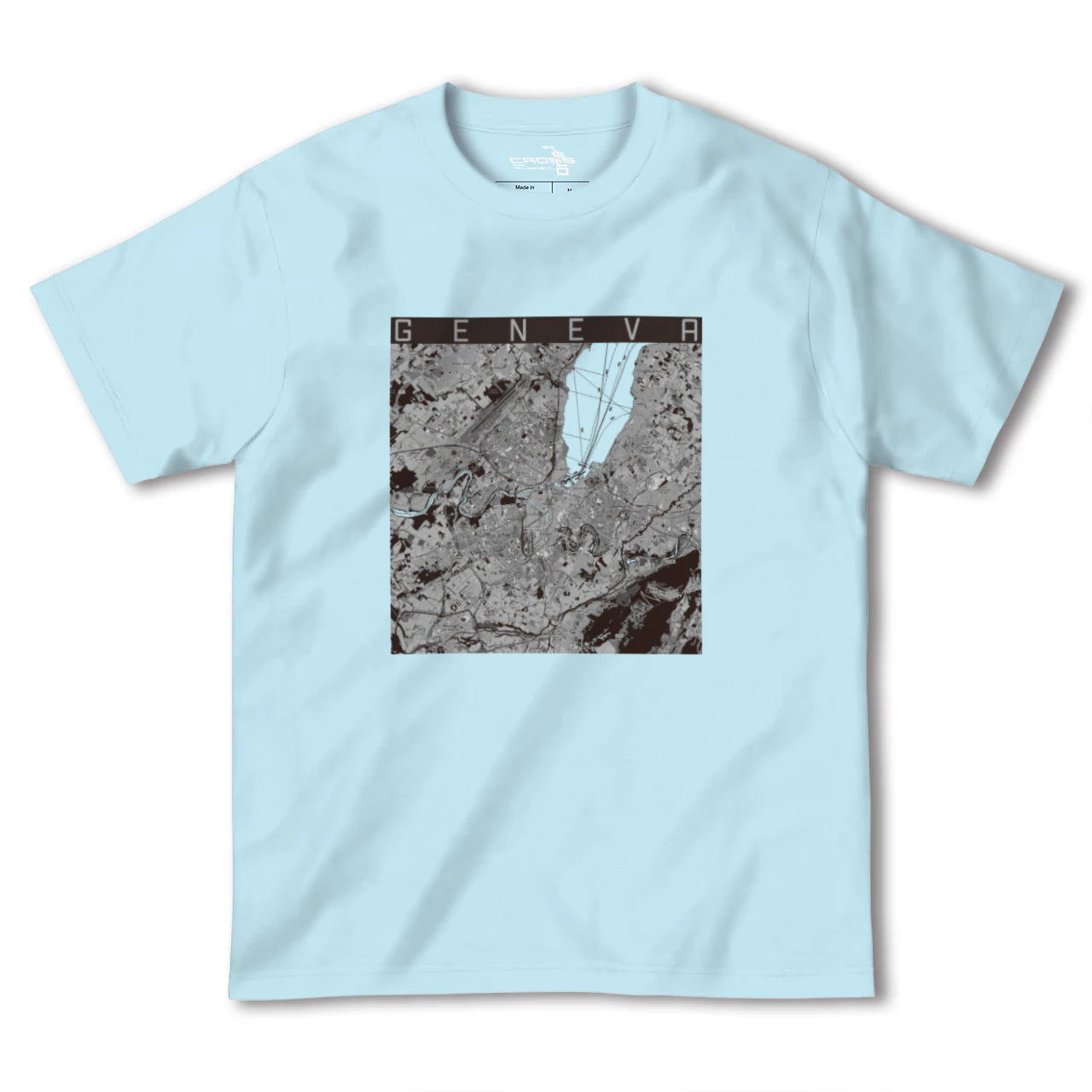 【ジュネーヴ(スイス)】地図柄ヘビーウェイトTシャツ