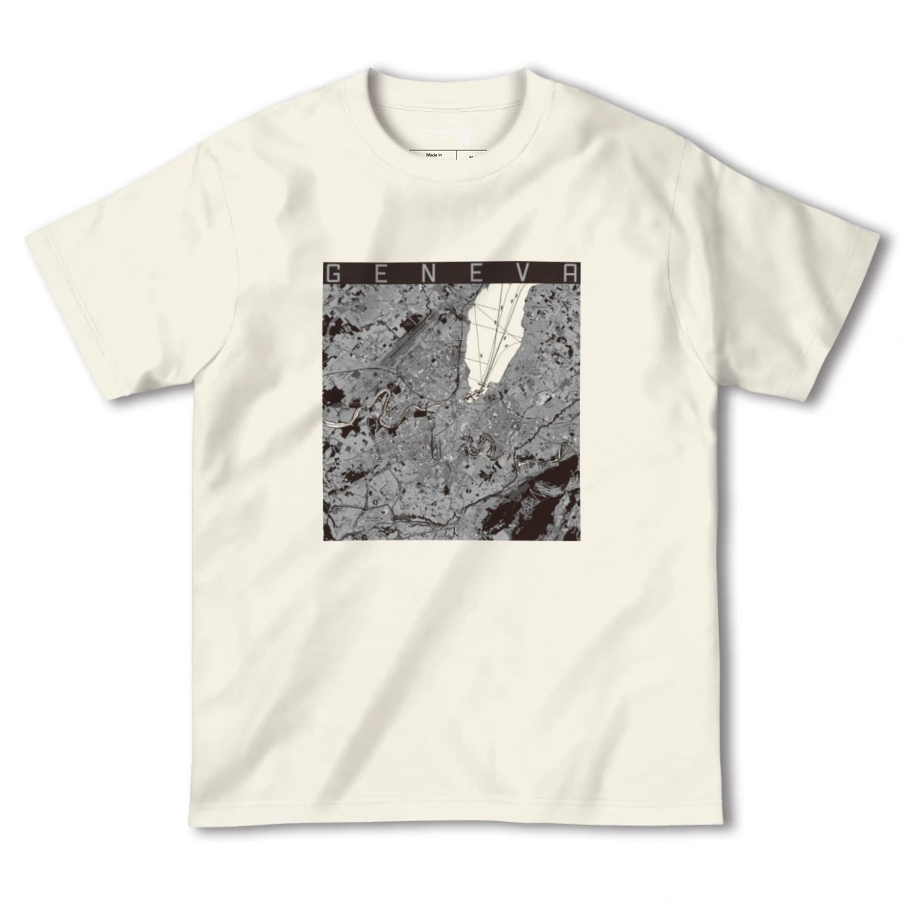 【ジュネーヴ(スイス)】地図柄ヘビーウェイトTシャツ
