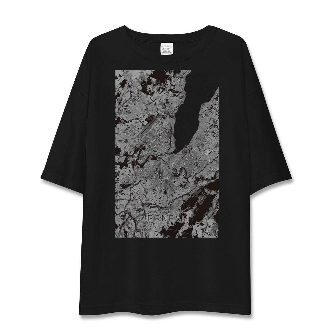 【ジュネーヴ(スイス)】地図柄ビッグシルエットTシャツ