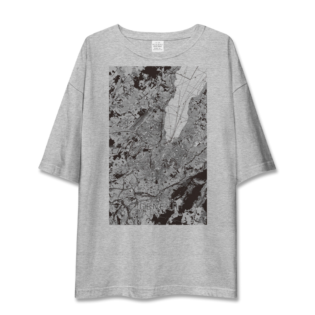 【ジュネーヴ(スイス)】地図柄ビッグシルエットTシャツ