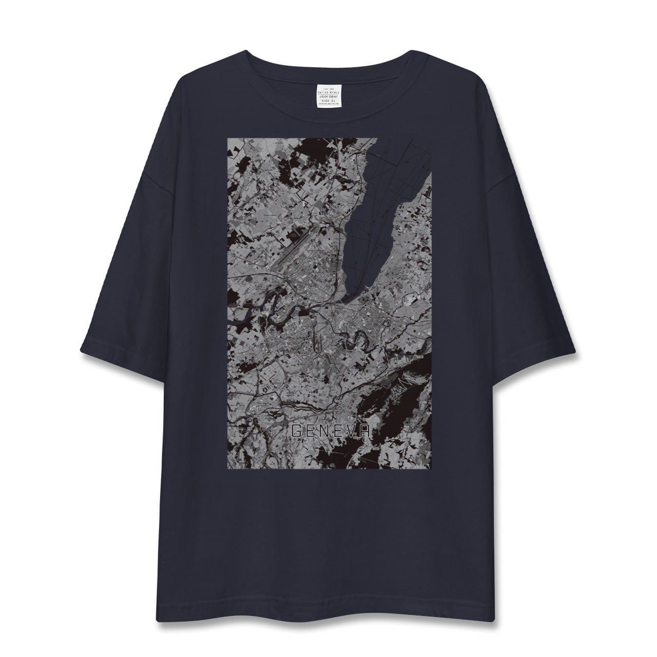 【ジュネーヴ(スイス)】地図柄ビッグシルエットTシャツ