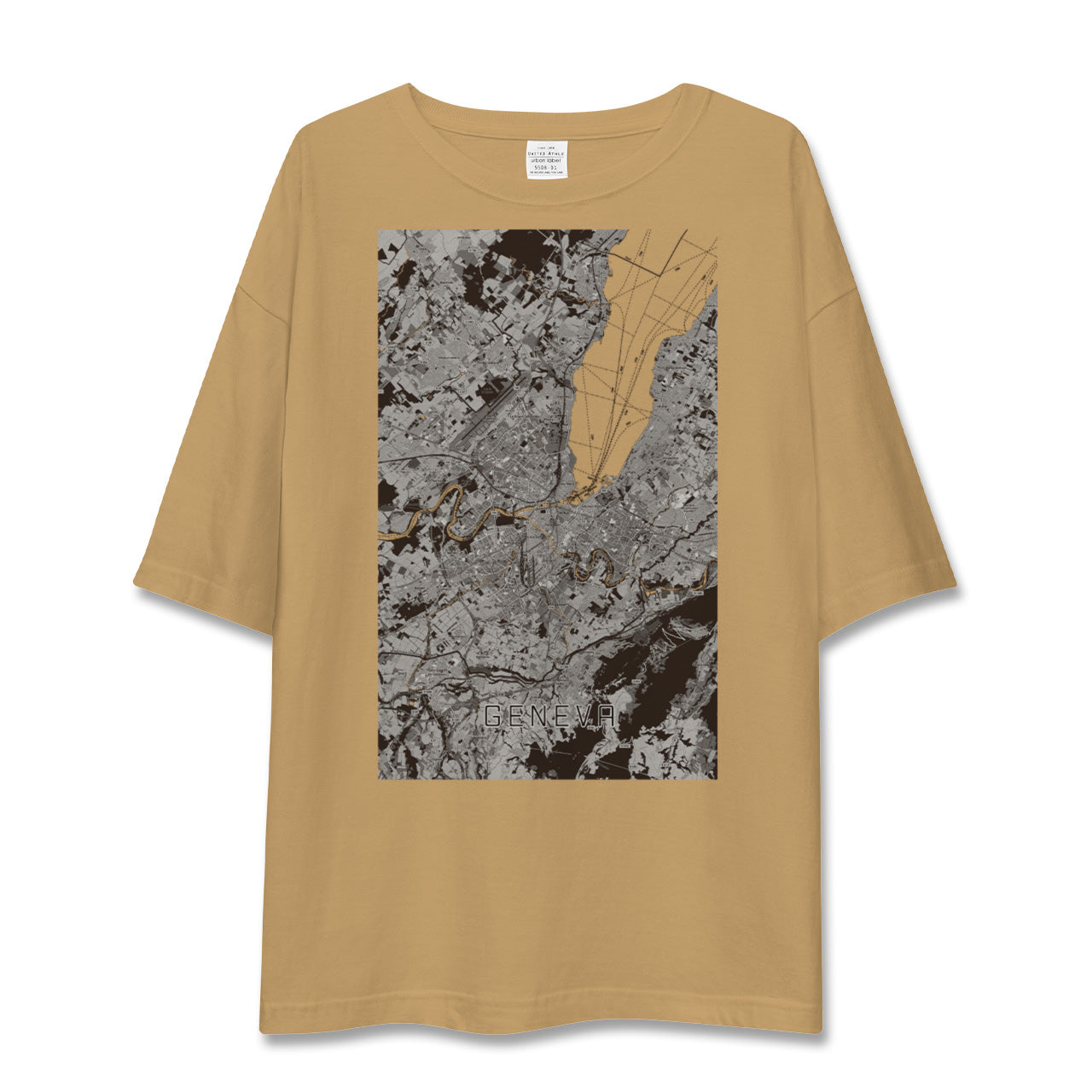 【ジュネーヴ(スイス)】地図柄ビッグシルエットTシャツ