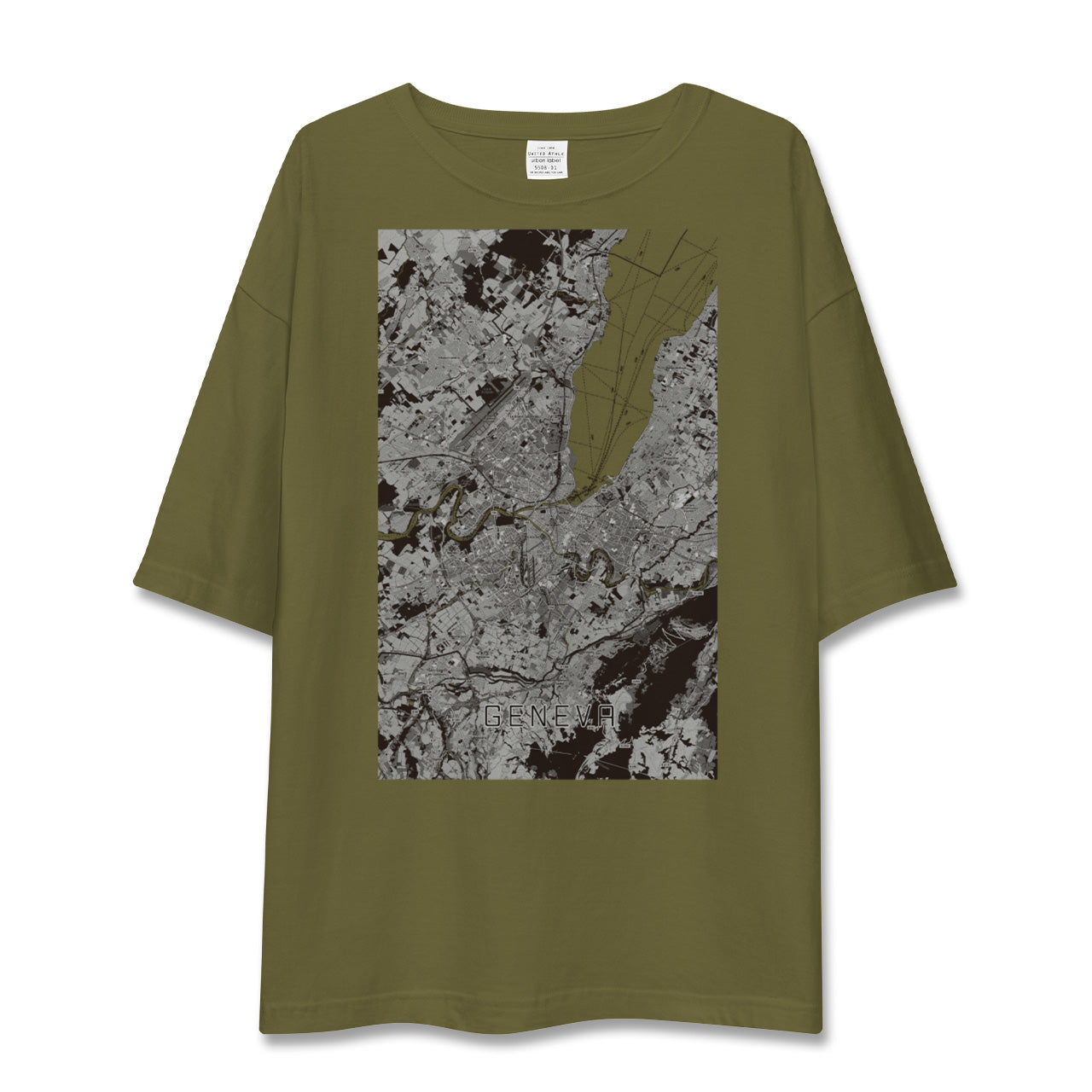 【ジュネーヴ(スイス)】地図柄ビッグシルエットTシャツ