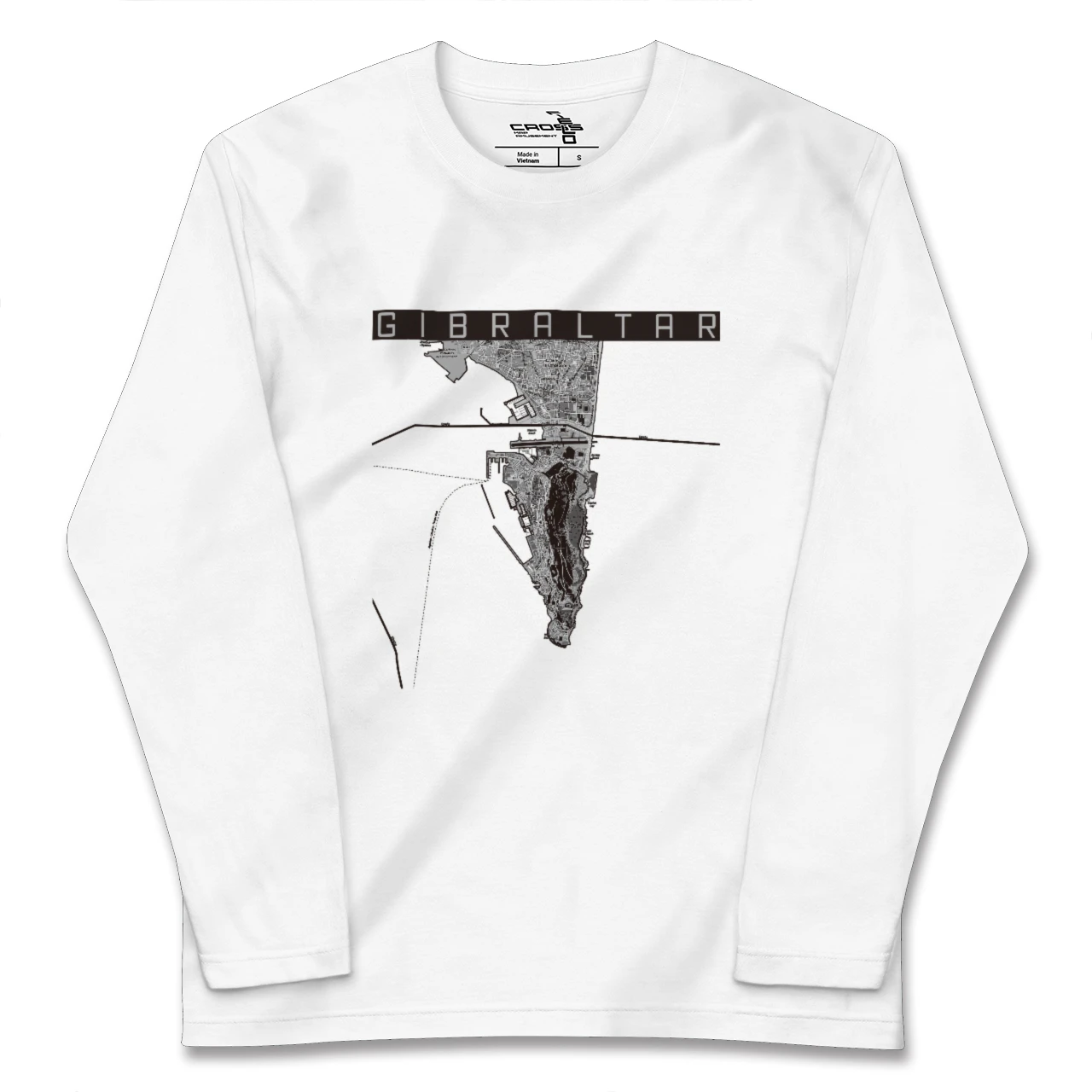 【ジブラルタル(イギリス)】地図柄ロングスリーブTシャツ