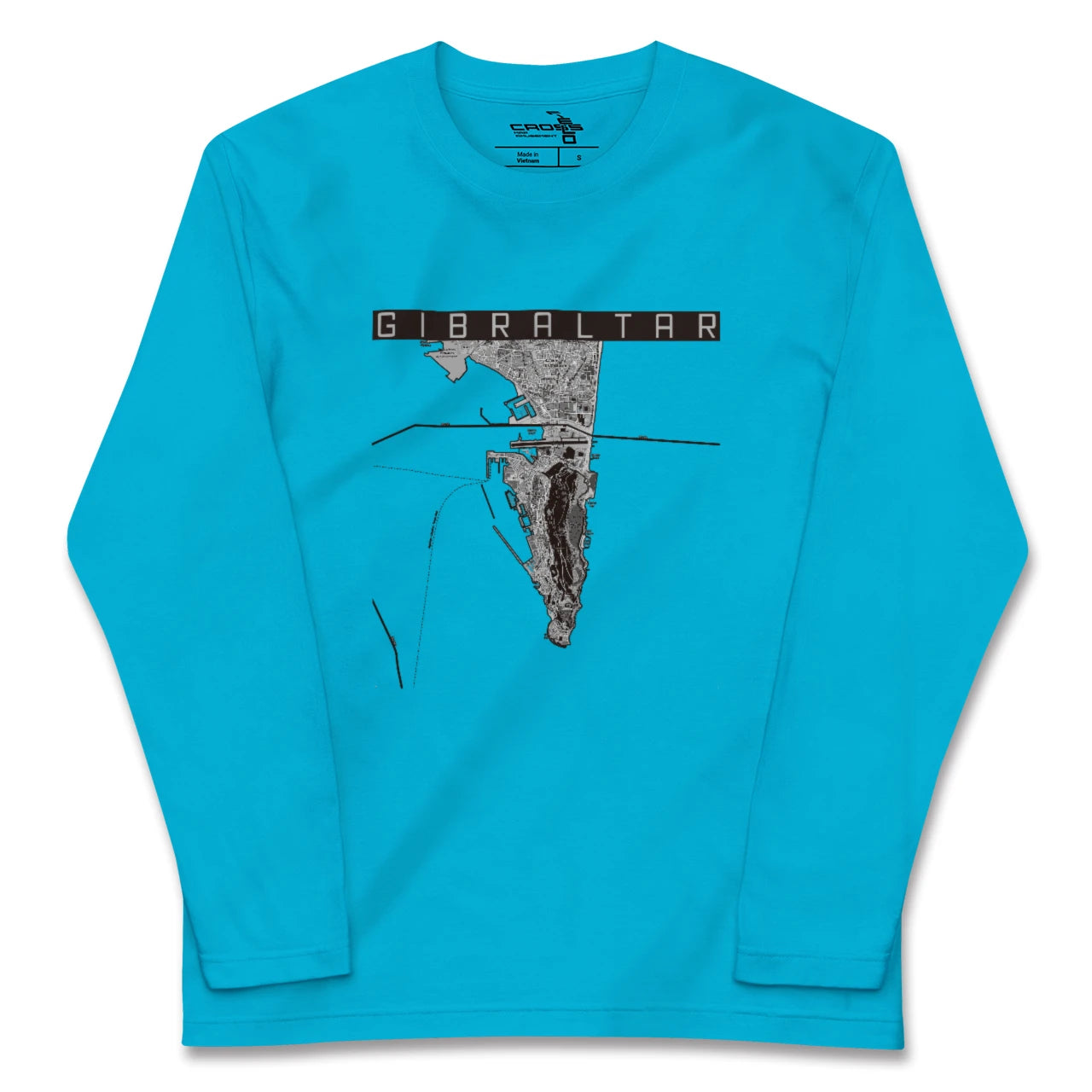 【ジブラルタル(イギリス)】地図柄ロングスリーブTシャツ