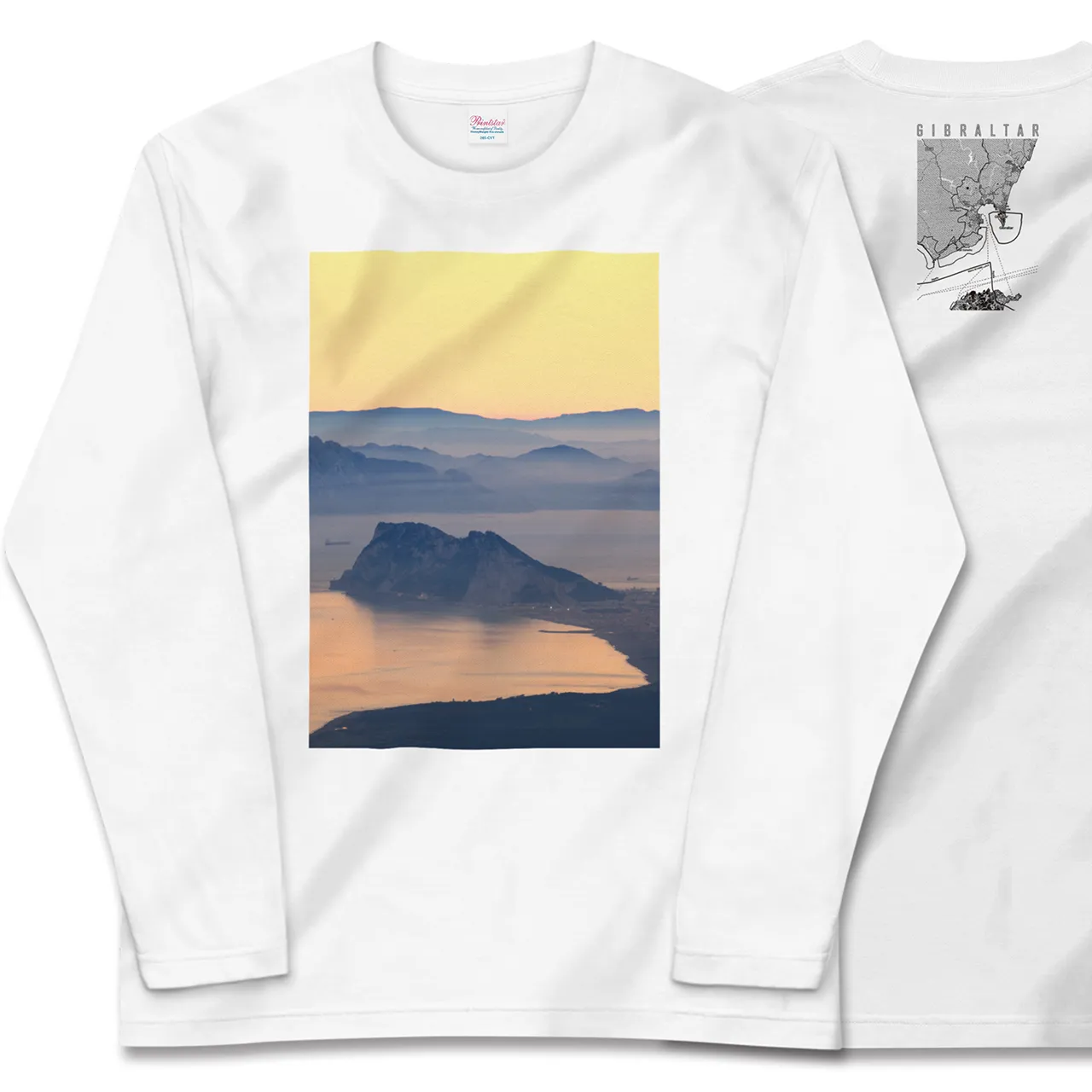 【ジブラルタル(イギリス)】Map World ロングスリーブTシャツ