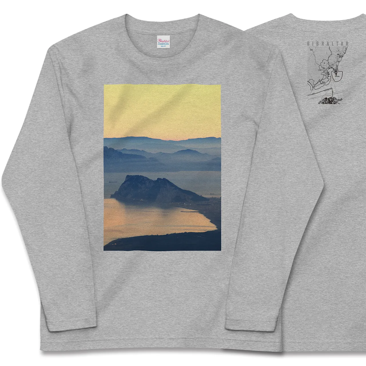 【ジブラルタル(イギリス)】Map World ロングスリーブTシャツ