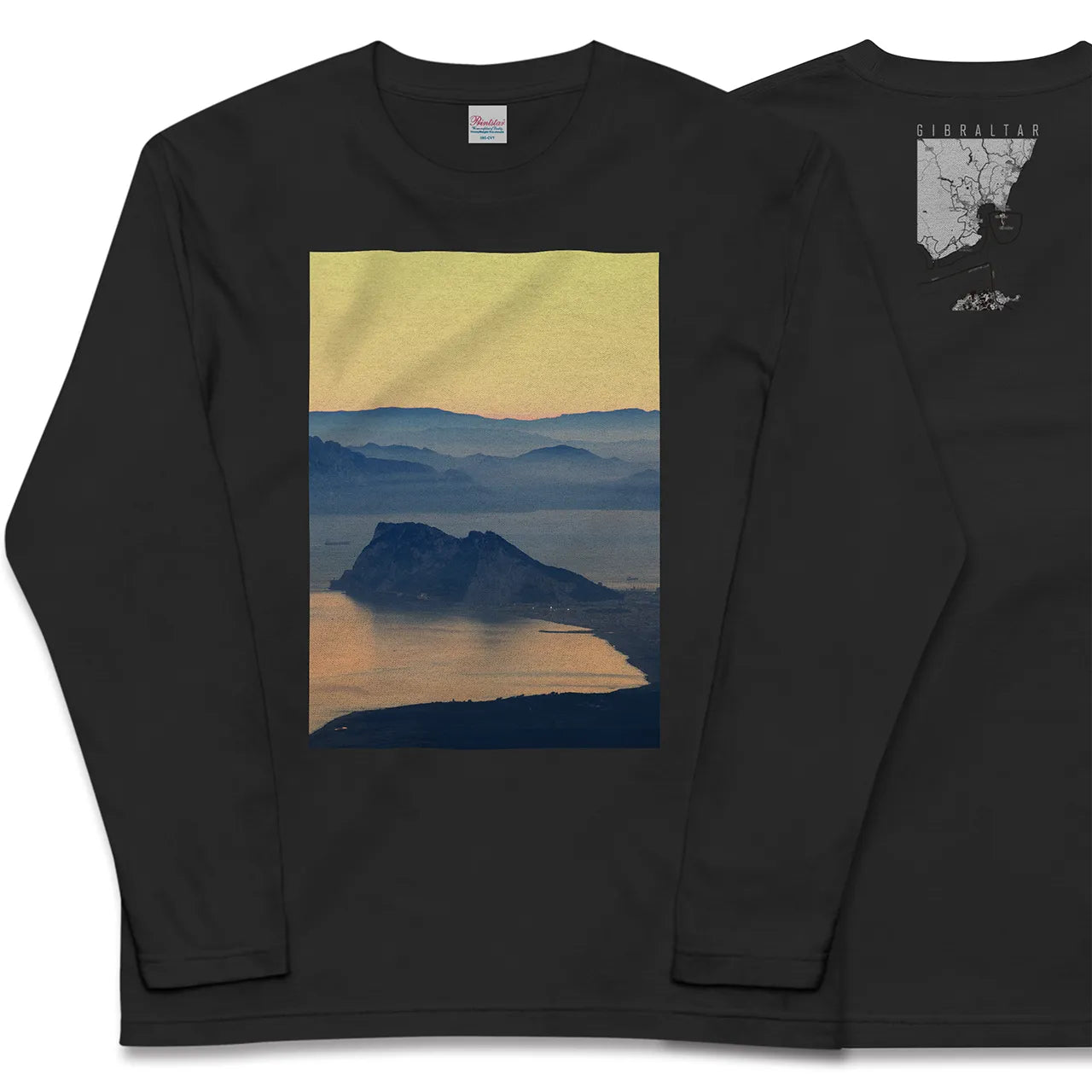 【ジブラルタル(イギリス)】Map World ロングスリーブTシャツ