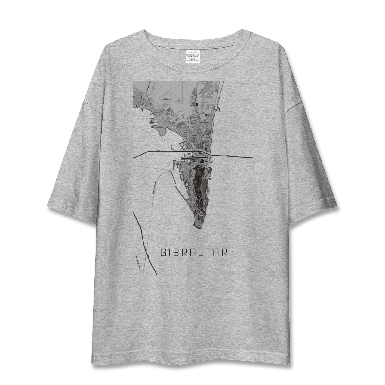【ジブラルタル(イギリス)】地図柄ビッグシルエットTシャツ