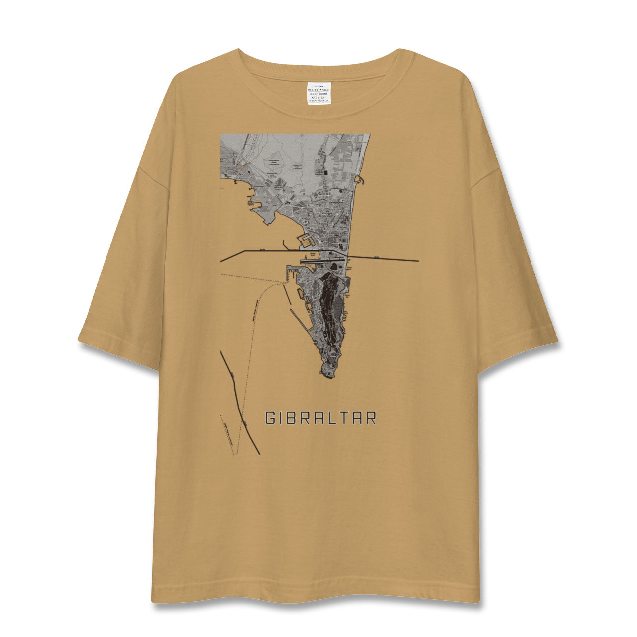 【ジブラルタル(イギリス)】地図柄ビッグシルエットTシャツ