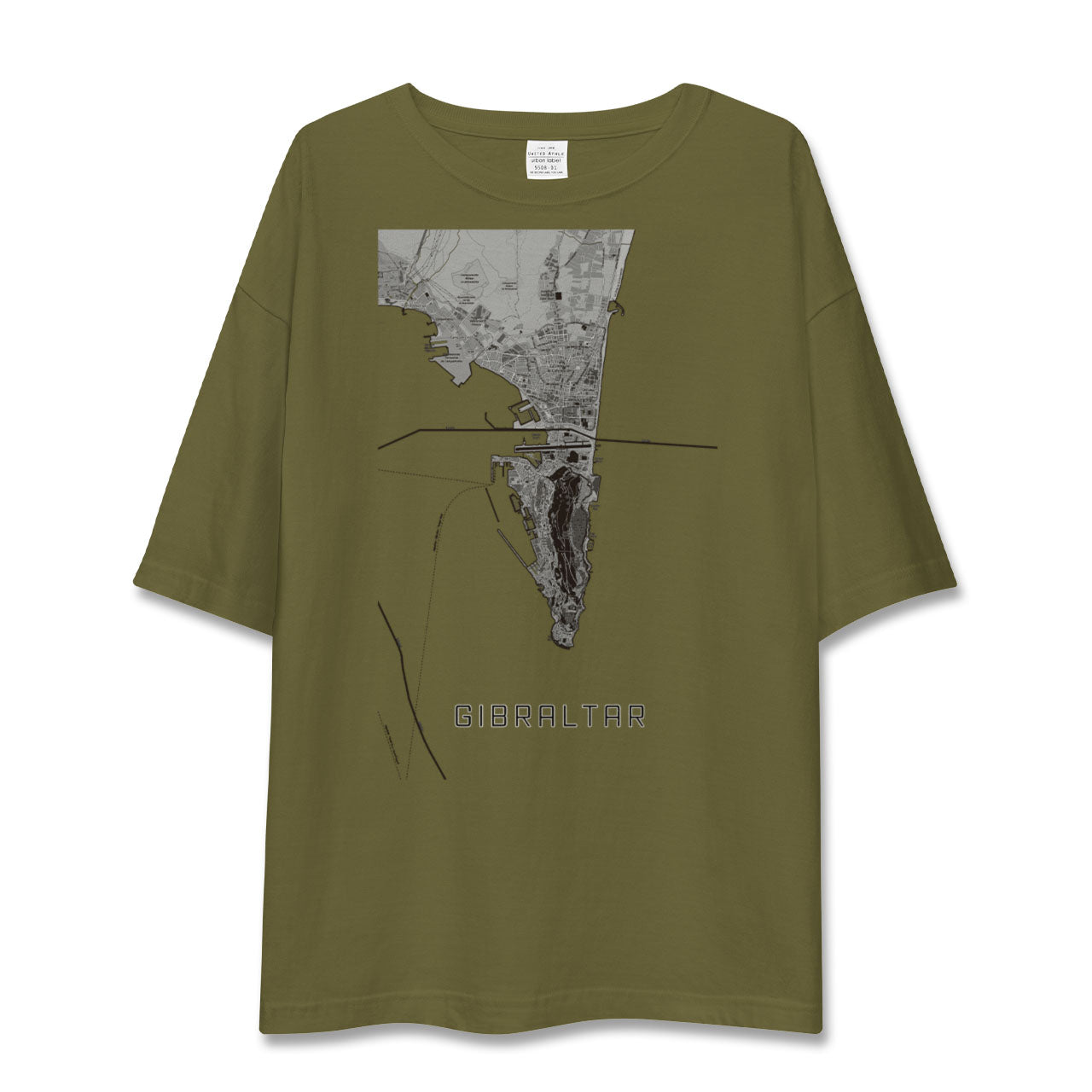 【ジブラルタル(イギリス)】地図柄ビッグシルエットTシャツ