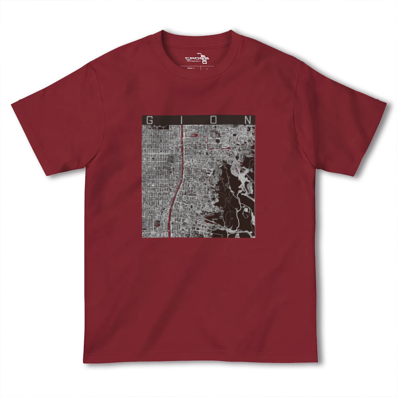 【祇園(京都府)】地図柄ヘビーウェイトTシャツ