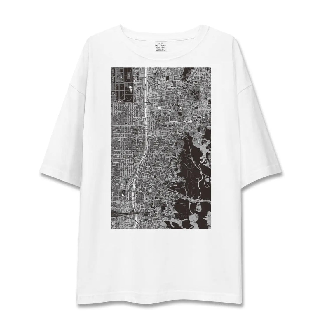【祇園(京都府)】地図柄ビッグシルエットTシャツ